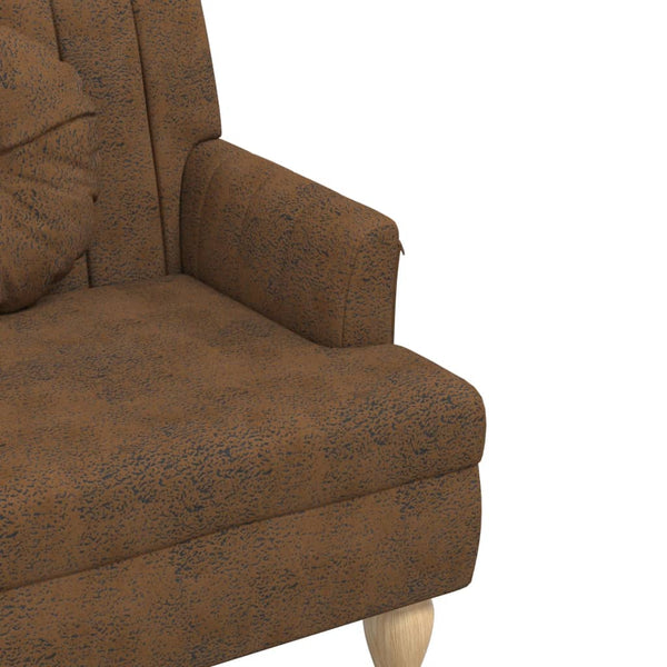 vidaXL Banc avec coussin Marron 113x64,5x75,5 cm Aspect daim