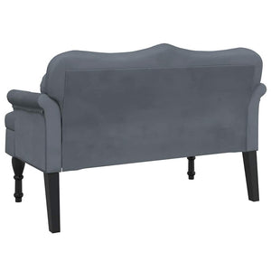 Samt Bank Dunkelgrau mit Kissen 120,5 cm