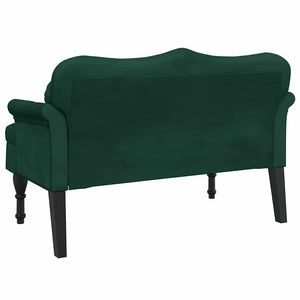 Samt Bank Dunkelgrün mit Kissen 120cm