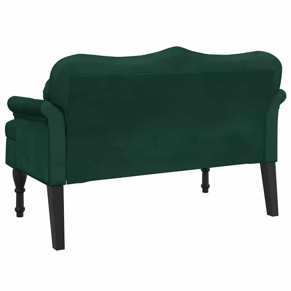 Samt Bank Dunkelgrün mit Kissen 120cm