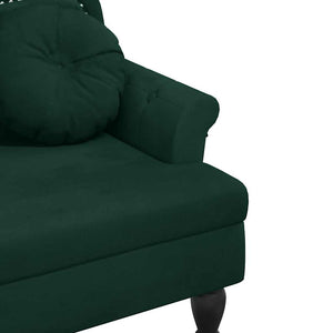 Samt Bank Dunkelgrün mit Kissen 120cm