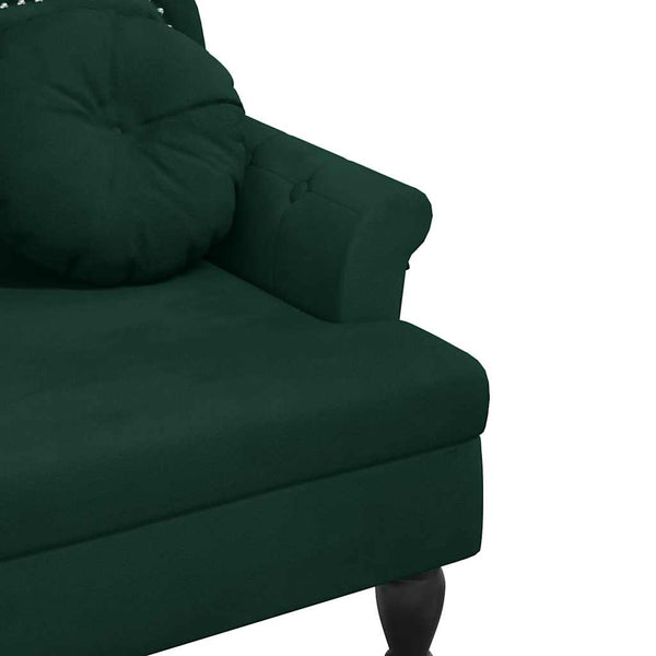 Samt Bank Dunkelgrün mit Kissen 120cm