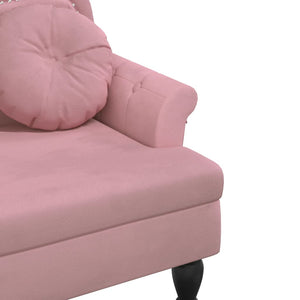 Rosa Samt Sitzbank mit Kissen 120,5 cm