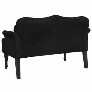 Schwarze Samt Bank mit Kissen 120,5 cm