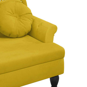 Gelbe Samt Sitzbank mit Kissen 120,5 cm