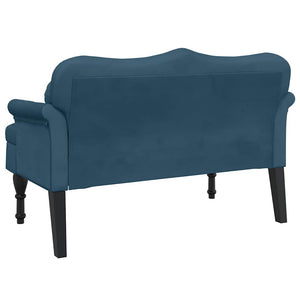 Blaue Samt Sitzbank mit Kissen 120,5 cm