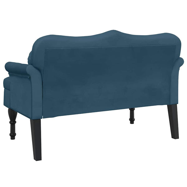 Blaue Samt Sitzbank mit Kissen 120,5 cm