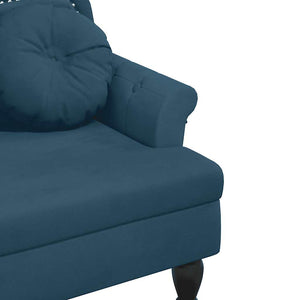 Blaue Samt Sitzbank mit Kissen 120,5 cm