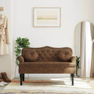 Bank Braun Wildlederimitat 120,5 cm