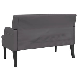 Sitzbank Grau mit Rückenlehne Kunstleder 112 cm