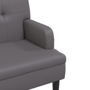 Sitzbank Grau mit Rückenlehne Kunstleder 112 cm
