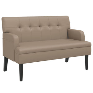 Sitzbank Cappuccino Kunstleder mit Rückenlehne 112 cm