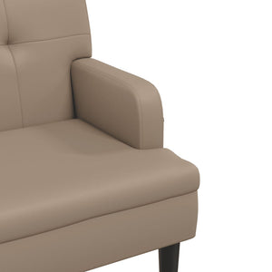 Sitzbank Cappuccino Kunstleder mit Rückenlehne 112 cm