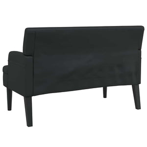Schwarze Kunstleder Bank mit Rückenlehne
