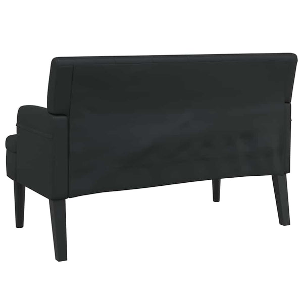 Schwarze Kunstleder Bank mit Rückenlehne