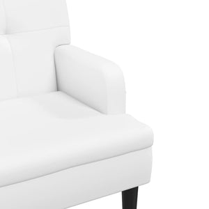 Weiße Sitzbank mit Rückenlehne, Kunstleder