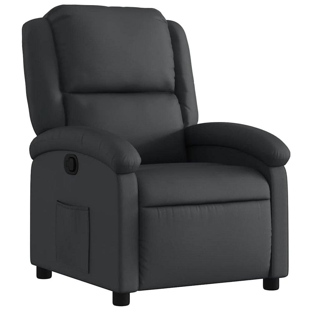 vidaXL Recliner Black Genuine Leather