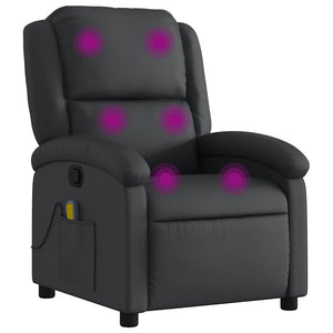 Massagesessel Echtleder Schwarz