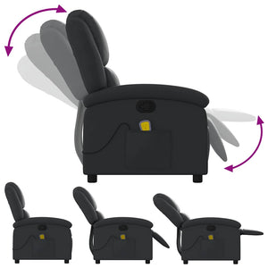 Massagesessel Echtleder Schwarz
