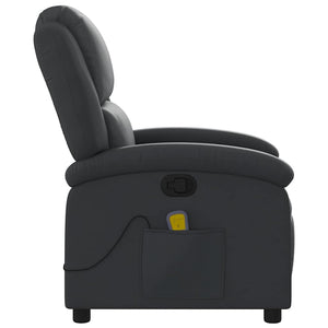 Massagesessel Echtleder Schwarz