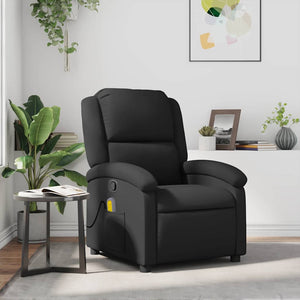 Massagesessel Echtleder Schwarz