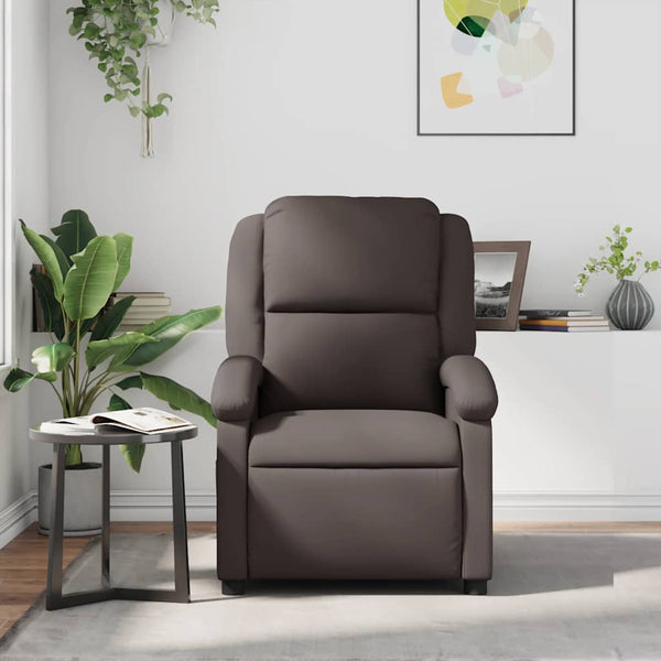 vidaXL Massage Chair Dark Brown Genuine Leather