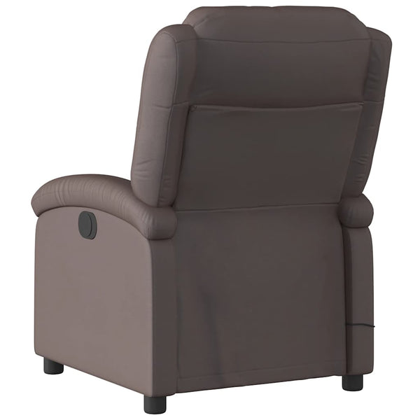 vidaXL Massage Chair Dark Brown Genuine Leather
