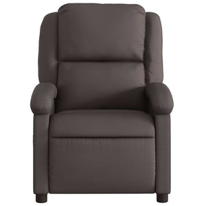 vidaXL Massage Chair Dark Brown Genuine Leather