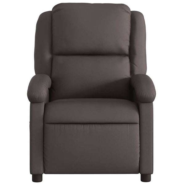 vidaXL Massage Chair Dark Brown Genuine Leather