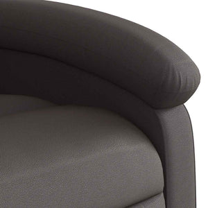 vidaXL Massage Chair Dark Brown Genuine Leather