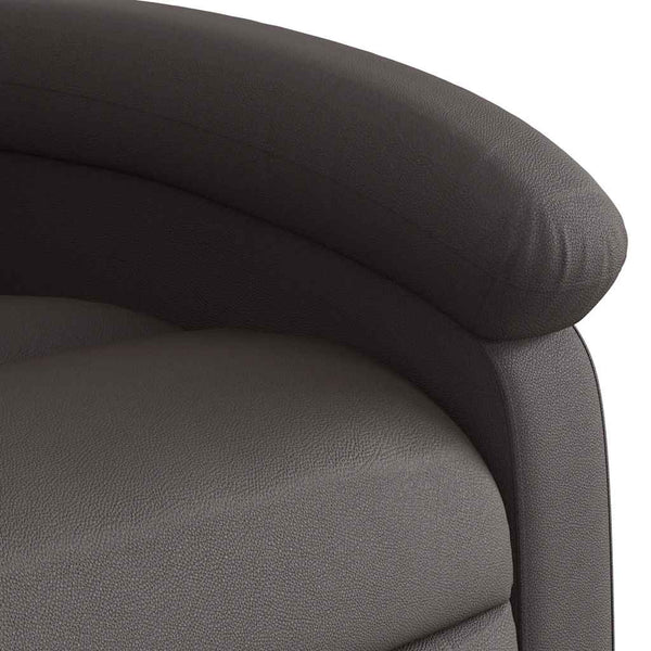 vidaXL Massage Chair Dark Brown Genuine Leather