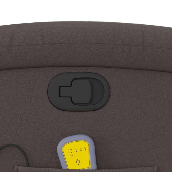 vidaXL Massage Chair Dark Brown Genuine Leather