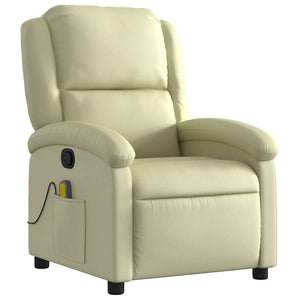 Massagesessel Creme Echtleder Relaxsessel