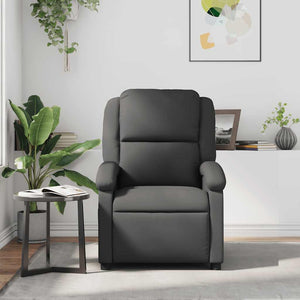 Massagesessel Grau Echtleder