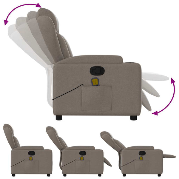 Massage-Relaxsessel Taupe Stoff