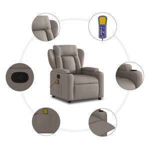 Massage-Relaxsessel Taupe Stoff