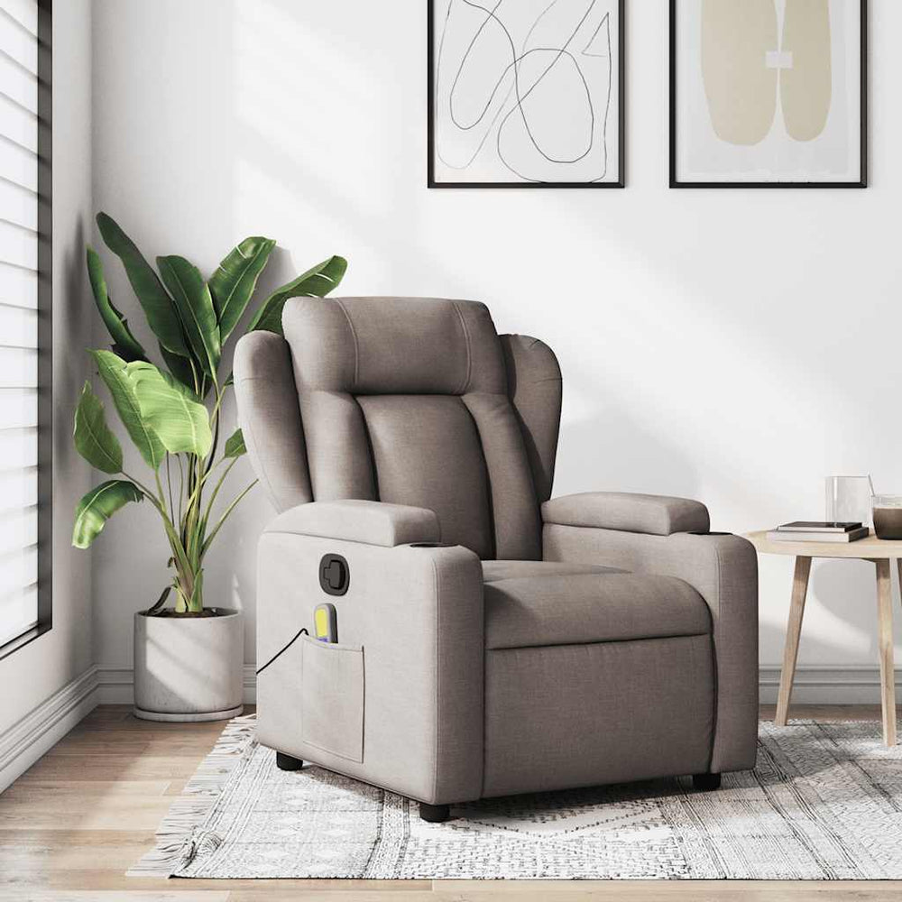 Massage-Relaxsessel Taupe Stoff