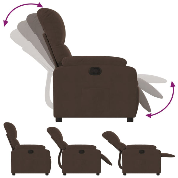 vidaXL Fauteuil relax marron en tissu microfibre