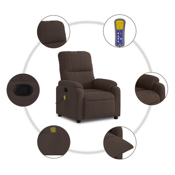 Massagesessel Braun Mikrofaser