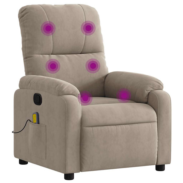 Massagesessel Taupe Mikrofaser