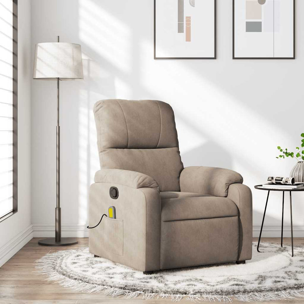 Massagesessel Taupe Mikrofaser