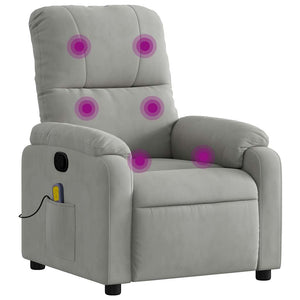 Massagesessel Hellgrau Mikrofaser