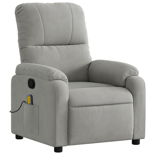 Massagesessel Hellgrau Mikrofaser