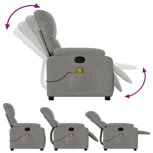 Massagesessel Hellgrau Mikrofaser