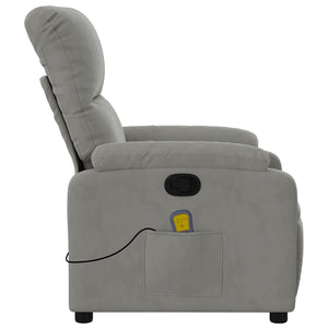 Massagesessel Hellgrau Mikrofaser