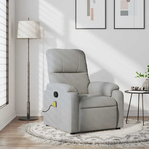 Massagesessel Hellgrau Mikrofaser
