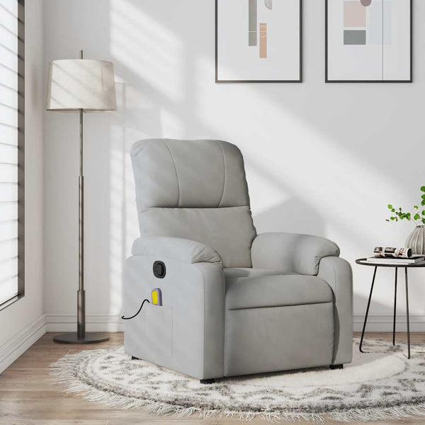 Massagesessel Hellgrau Mikrofaser