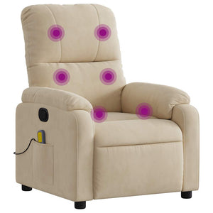 Massagesessel Creme Mikrofaser Relaxsessel