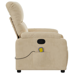 Massagesessel Creme Mikrofaser Relaxsessel