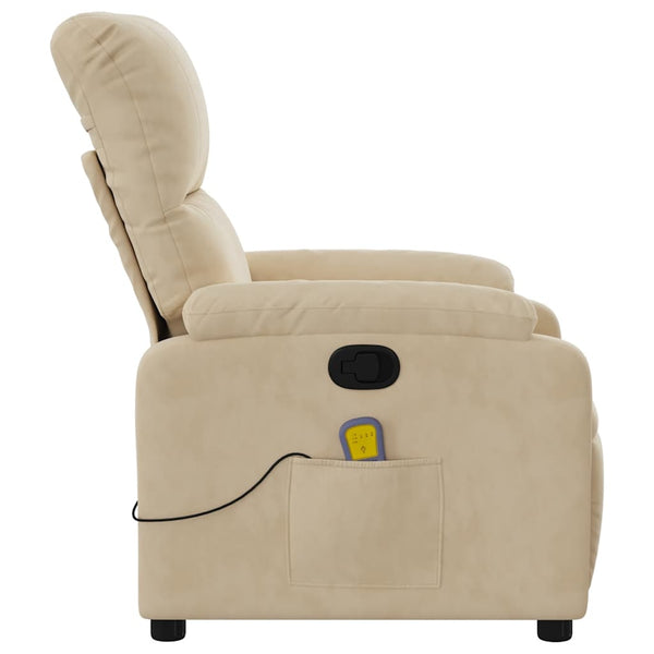 Massagesessel Creme Mikrofaser Relaxsessel